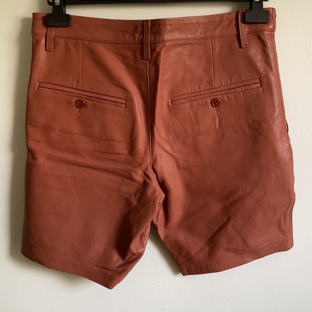 Mackage Manuel sz 28 lamb leather brick colour shorts - Picture 2 of 14
